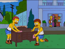 Rod And Todd Cleaning GIF - Rod And Todd Cleaning The Simpsons GIFs