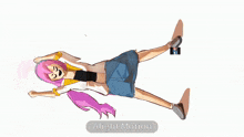 a drawing of a girl laying on her back with the words alight motion below