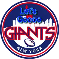 a logo for the new york giants with a football on it