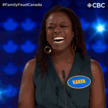 Laughing Karen GIF - Laughing Karen Family Feud Canada GIFs