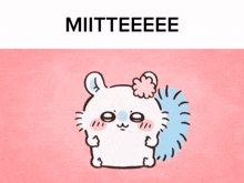a picture of a hamster with a flower on its head and the words miitteeee