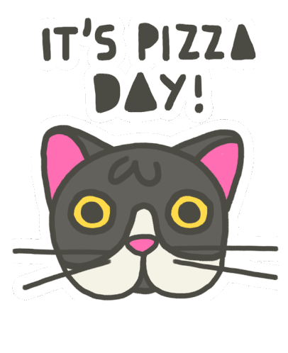 Pizza Day Pizza Cat Sticker - Pizza Day Pizza Cat Happy Pizza Day Stickers