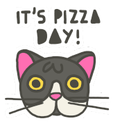 Pizza Day Pizza Cat Sticker - Pizza Day Pizza Cat Happy Pizza Day Stickers