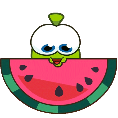 Eating Watermelon Nibble Nom Sticker - Eating Watermelon Nibble Nom Cut The Rope Stickers