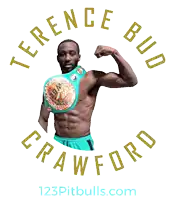 a picture of terence bud crawford with the website 123pitbulls.com in the corner