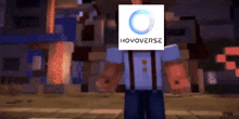 a minecraft character with a logo for hoyoverse