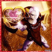 a picture of a video game character holding a heart in his hands