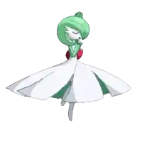 a green and white cartoon character is dancing with her arms outstretched .
