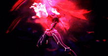 a man with a sword in his hand is surrounded by red lights