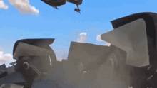 a cartoon drawing of a helicopter flying through the air