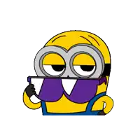 a cartoon of a yellow minion wearing sunglasses and a lollipop .