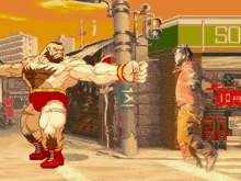 a pixelated video game scene with a sign that says 50