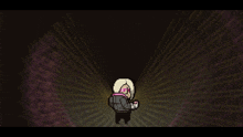 a pixel art of a person in a tunnel