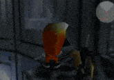 a cartoon character is holding a gun in a room
