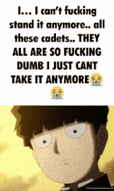 a poster with a picture of a boy and the words " i can 't fucking stand it anymore "