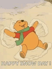Happy Snow Day Winnie The Pooh GIF