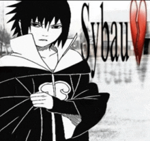 a black and white drawing of a person with the word syau written on the bottom
