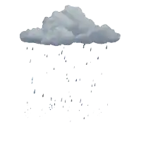 a gray cloud with rain drops falling from it