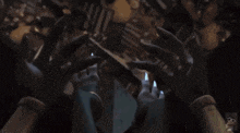 a blurry picture of a person in a dark room .