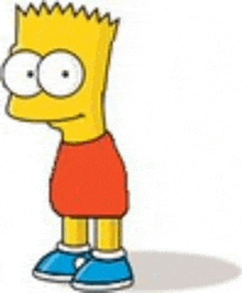 bart simpson from the simpsons is standing on a white background .