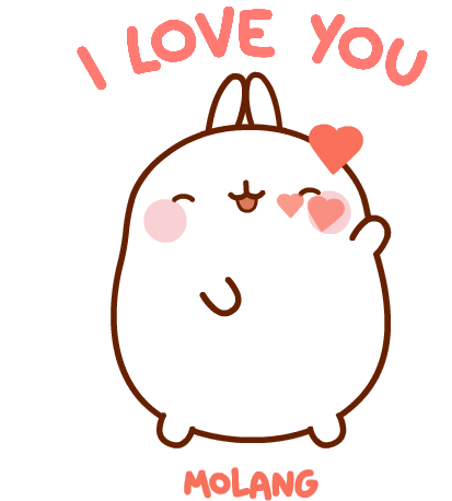 I Love You Molang Sticker - I Love You Molang Muah Stickers