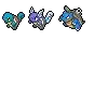 a group of cartoon turtles are flying in the air .