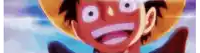 monkey d luffy from one piece is wearing a straw hat and making a surprised face .