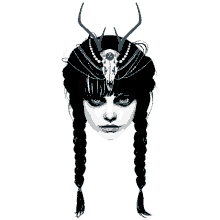 woman girl totem headress horns