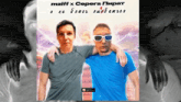a couple of men standing next to each other with the words mziff x cepera pirat on the bottom