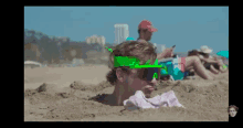 Body In The Sand Head GIF
