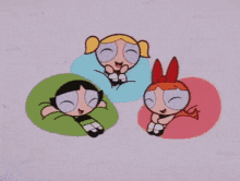 bubbles buttercup and blossom from the powerpuff girls are shown