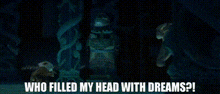 a blurry picture of a person 's head with the words `` who filled my head with dreams '' .