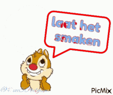 a cartoon drawing of a chipmunk thinking about pancakes
