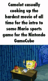 camelot casually cooking up the hardest movie of all time for the intro to some mario sports game for the nintendo game cube