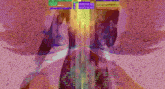 a computer screen is displaying a very colorful image of a person flying in the air .