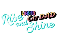 a logo that says rise and shine with a rainbow in the background