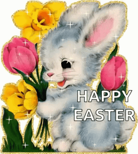 Happy Easter Bunny GIF - Happy Easter Bunny Sparkles - Discover & Share GIFs