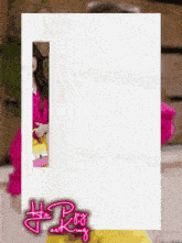 a picture of a woman in a pink dress is behind a sign that says happy aar king