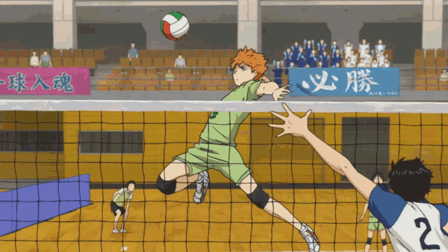 Volleyball anime girl playing