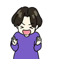 a cartoon of a person with their mouth open