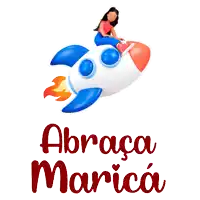 a woman is riding a rocket with the words abraca marica below it