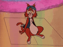 a cartoon of a squirrel with glasses and a hat on