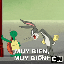 Muy Bien Muy Bien Bugs Bunny GIF - Muy Bien Muy Bien Bugs Bunny Tortuga Cecil GIFs