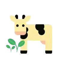 a picture of a cow with the words horizon farms above it