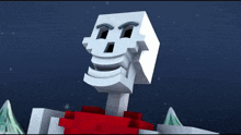 a skeleton is wearing a red shirt and a red scarf