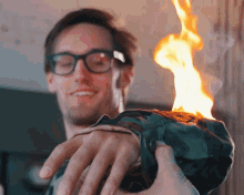 On Fire Fire Proof Suit GIF - On Fire Fire Proof Suit Amazed GIFs