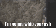 a blurry picture with the words i 'm gonna whip your ash on it