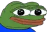 a cartoon frog with big eyes and a blue shirt on .