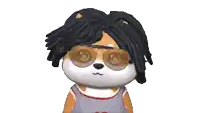a cartoon dog with dreadlocks and sunglasses