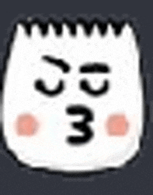 a cartoon drawing of a marshmallow with the number three on it .